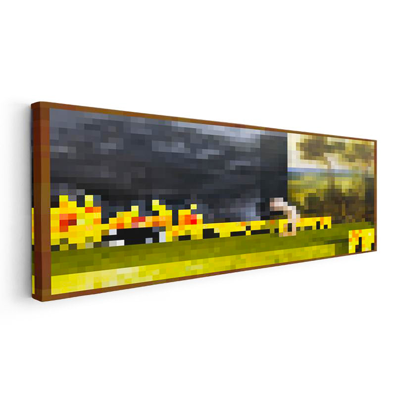 Yatay Panoramik Kanvas Tablo Changing Piksel Minecraft Tablosu Ev Ofis Salon Duvar Dekoru