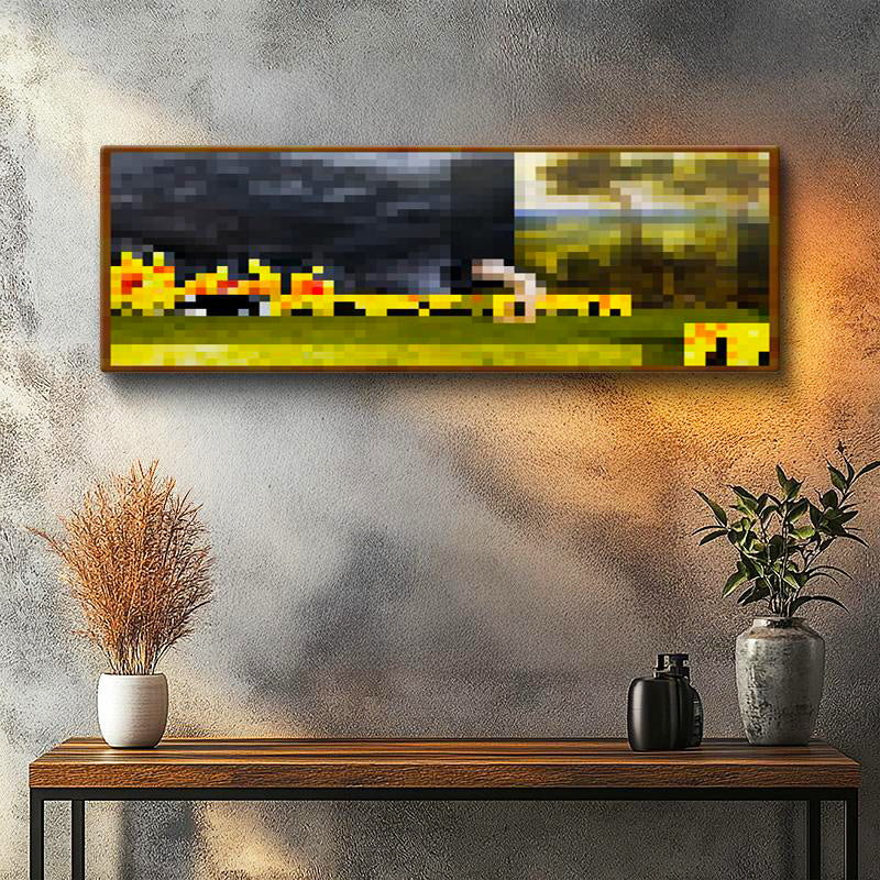 Yatay Panoramik Kanvas Tablo Changing Piksel Minecraft Tablosu Ev Ofis Salon Duvar Dekoru