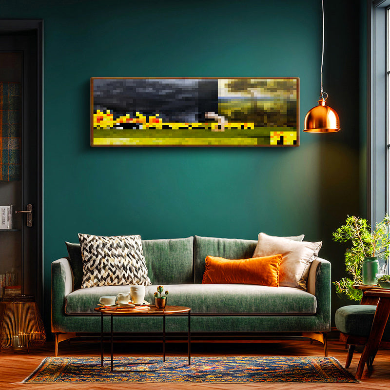 Yatay Panoramik Kanvas Tablo Changing Piksel Minecraft Tablosu Ev Ofis Salon Duvar Dekoru