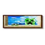 Yatay Panoramik Kanvas Tablo Creebet Piksel Minecraft Tablosu Ev Ofis Salon Duvar Dekoru