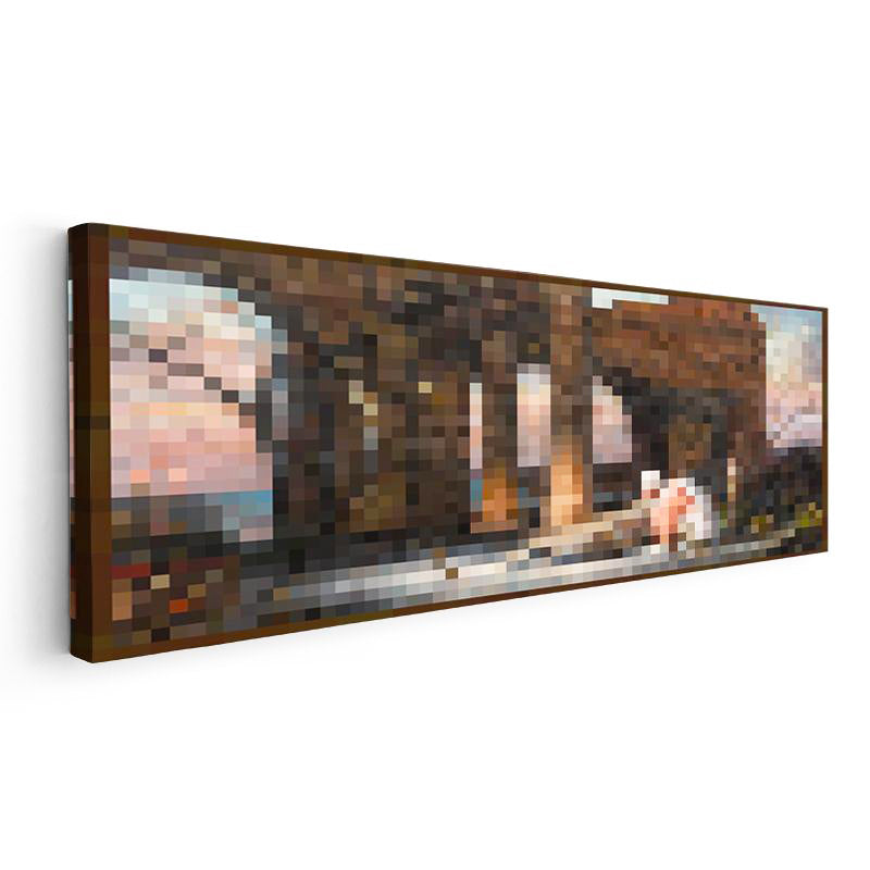 Yatay Panoramik Kanvas Tablo Finding Piksel Minecraft Tablosu Ev Ofis Salon Duvar Dekoru