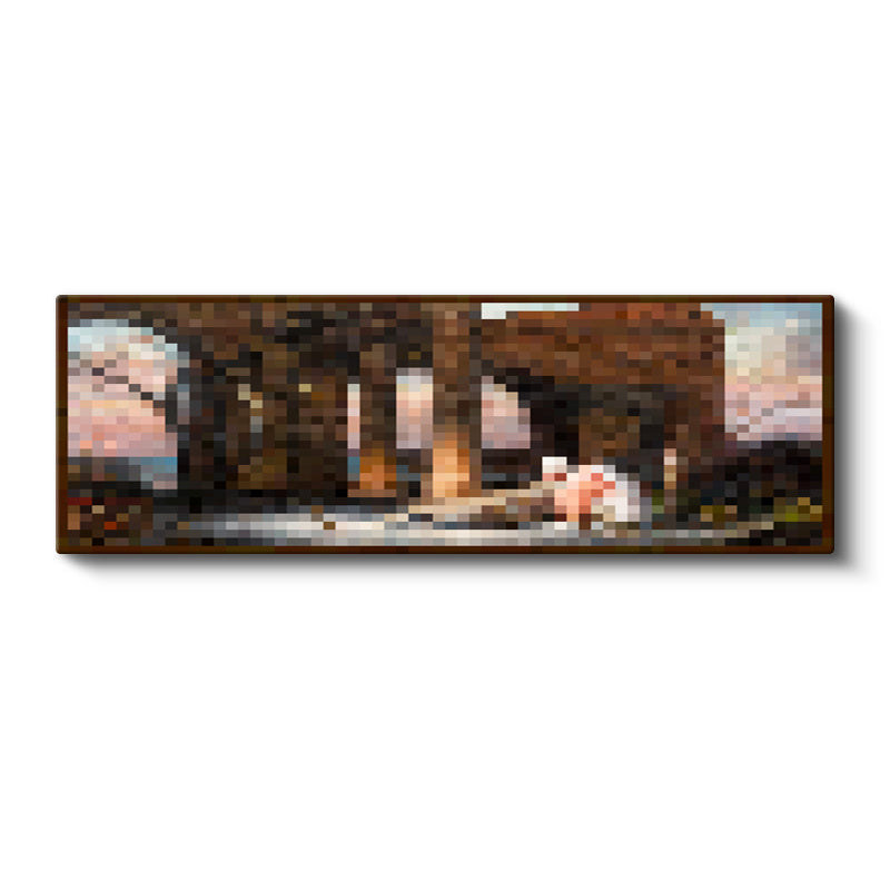 Yatay Panoramik Kanvas Tablo Finding Piksel Minecraft Tablosu Ev Ofis Salon Duvar Dekoru