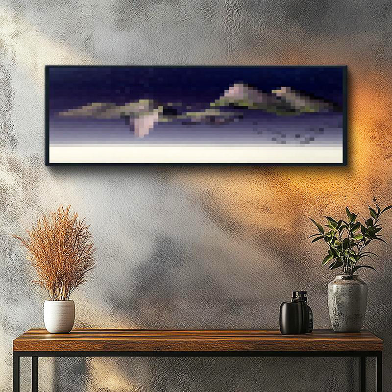 Yatay Panoramik Kanvas Tablo Lowmist Piksel Minecraft Tablosu Ev Ofis Salon Duvar Dekoru