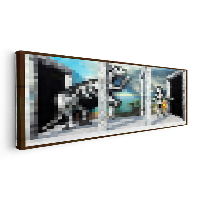 Yatay Panoramik Kanvas Tablo Passage Piksel Minecraft Tablosu Ev Ofis Salon Duvar Dekoru