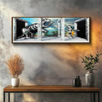 Yatay Panoramik Kanvas Tablo Passage Piksel Minecraft Tablosu Ev Ofis Salon Duvar Dekoru