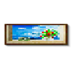 Yatay Panoramik Kanvas Tablo Seaside Piksel Minecraft Tablosu Ev Ofis Salon Duvar Dekoru