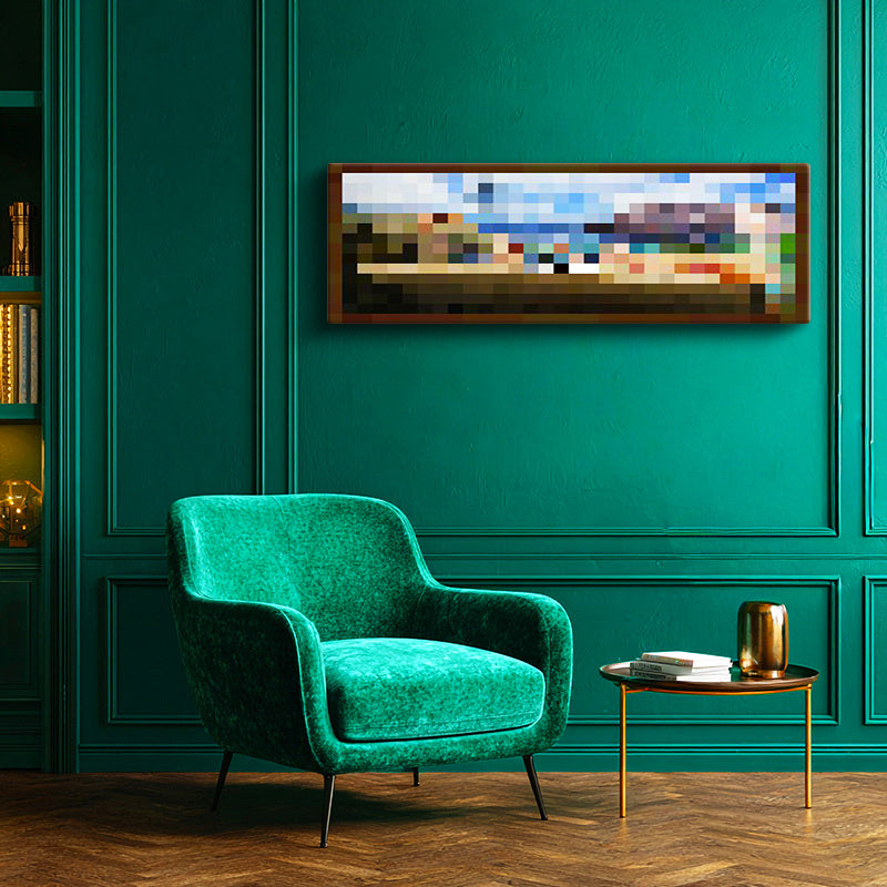 Yatay Panoramik Kanvas Tablo The Pool Piksel Minecraft Tablosu Ev Ofis Salon Duvar Dekoru