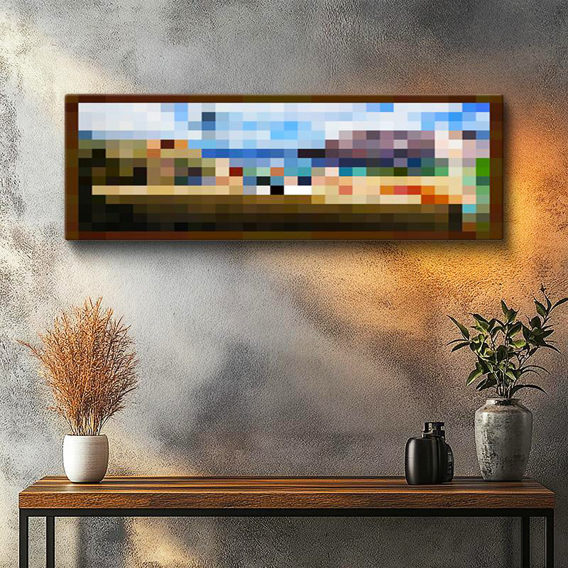 Yatay Panoramik Kanvas Tablo The Pool Piksel Minecraft Tablosu Ev Ofis Salon Duvar Dekoru