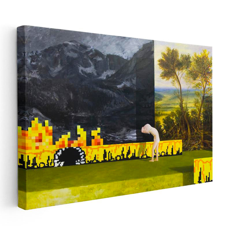 Yatay Kanvas Tablo Changing Minecraft Tablosu Ev Ofis Salon Duvar Dekoru