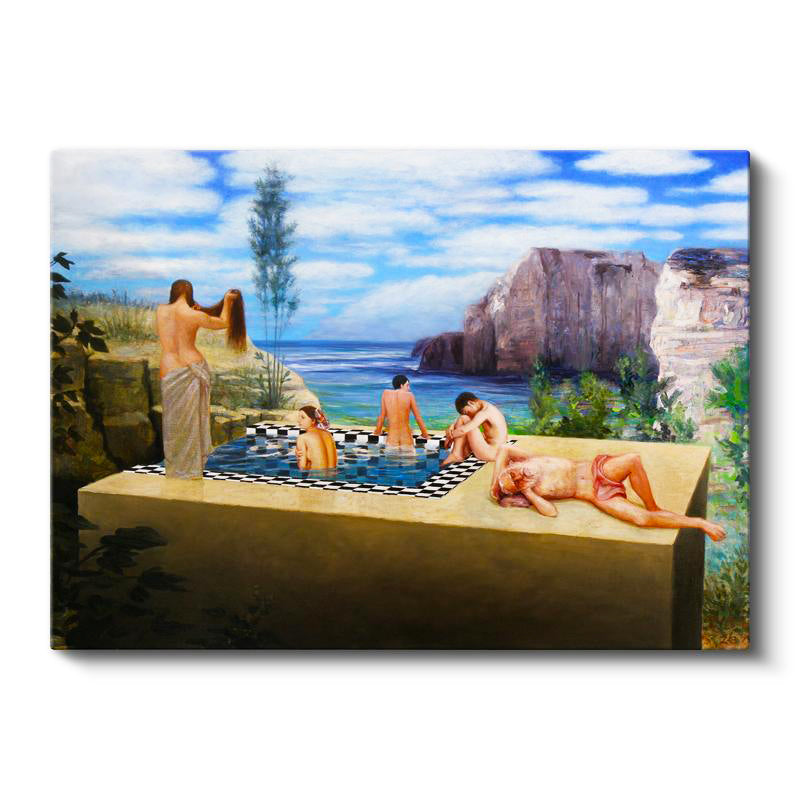 Yatay Kanvas Tablo The Pool Minecraft Tablosu Ev Ofis Salon Duvar Dekoru