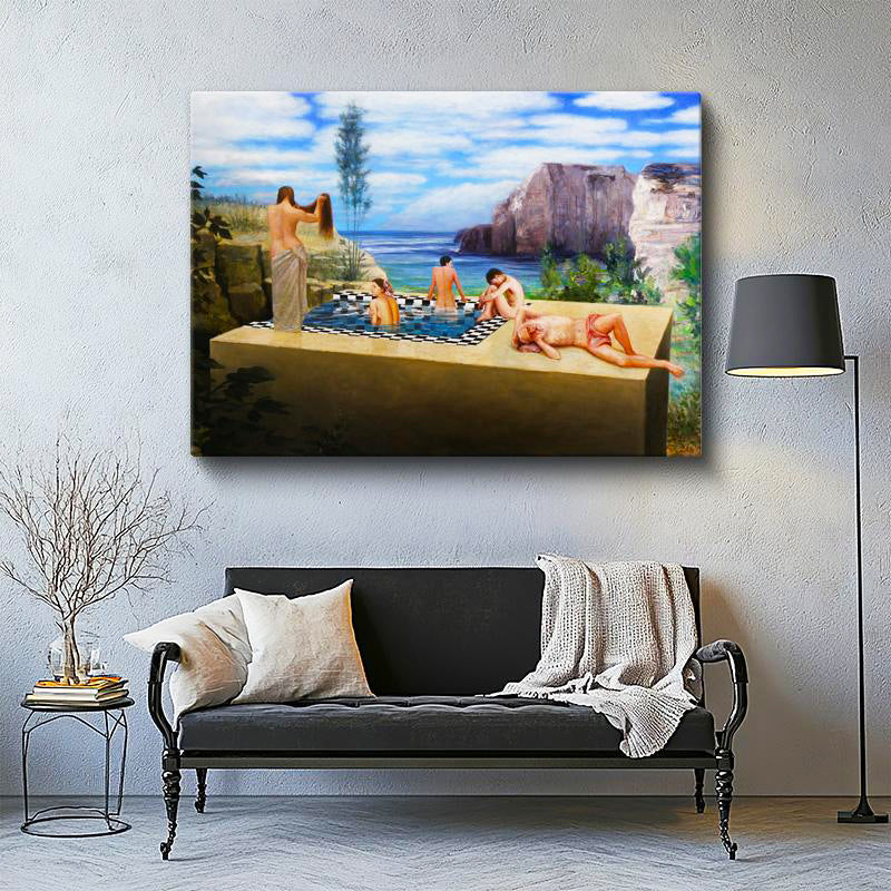 Yatay Kanvas Tablo The Pool Minecraft Tablosu Ev Ofis Salon Duvar Dekoru