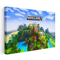 Yatay Kanvas Tablo Macera Ekibi Tepe Üzerinde Minecraft Tablosu Ev Ofis Salon Duvar Dekoru