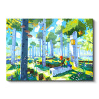 Yatay Kanvas Tablo Orman Biyomunda Keşif Minecraft Tablosu Ev Ofis Salon Duvar Dekoru