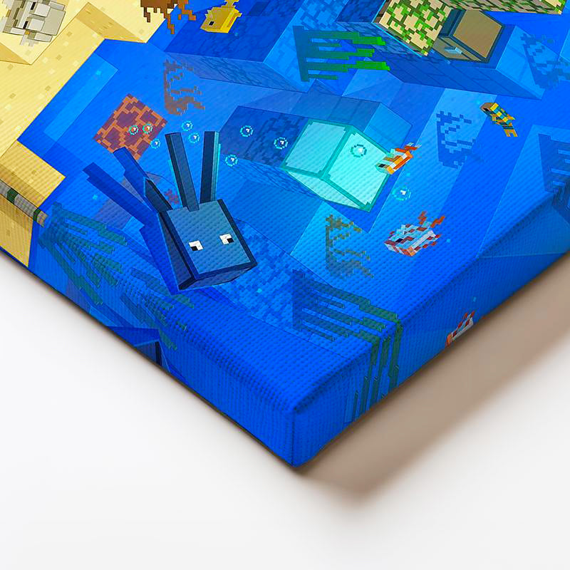 Yatay Kanvas Tablo Çoklu Biyom Maceraları Minecraft Tablosu Ev Ofis Salon Duvar Dekoru