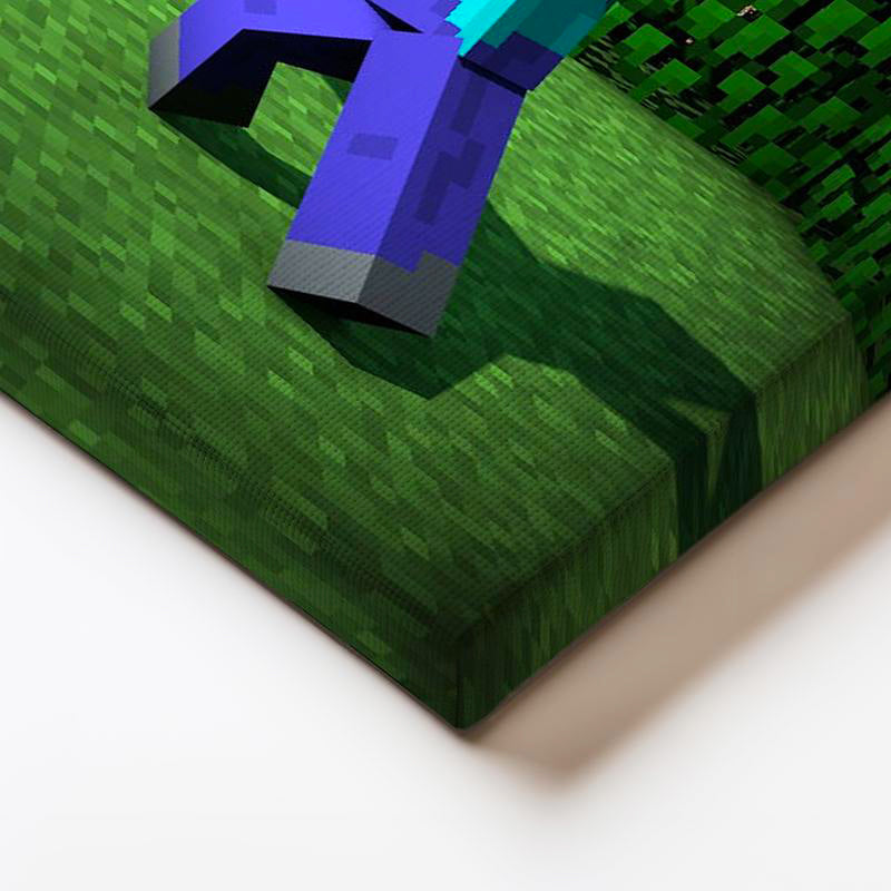 Yatay Kanvas Tablo İskelet Avı Minecraft Tablosu Ev Ofis Salon Duvar Dekoru