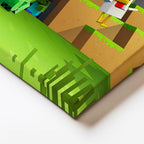 Yatay Kanvas Tablo Vahşi Doğada Yaşam Minecraft Tablosu Ev Ofis Salon Duvar Dekoru