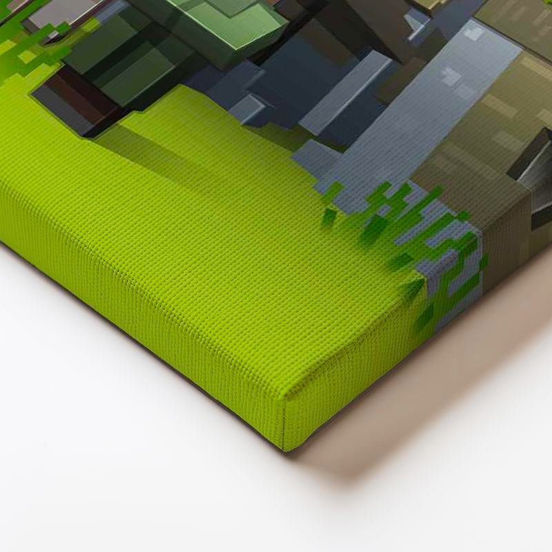 Yatay Kanvas Tablo Atlı Macera Minecraft Tablosu Ev Ofis Salon Duvar Dekoru