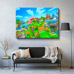 Yatay Kanvas Tablo Agalarla Keşif Minecraft Tablosu Ev Ofis Salon Duvar Dekoru