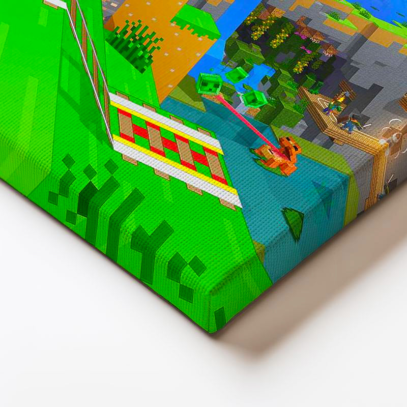 Yatay Kanvas Tablo Agalarla Keşif Minecraft Tablosu Ev Ofis Salon Duvar Dekoru