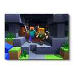 Yatay Kanvas Tablo Maden Keşfi Minecraft Tablosu Ev Ofis Salon Duvar Dekoru