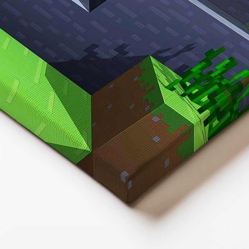 Yatay Kanvas Tablo Maden Keşfi Minecraft Tablosu Ev Ofis Salon Duvar Dekoru