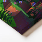 Yatay Kanvas Tablo Gece Kampı Minecraft Tablosu Ev Ofis Salon Duvar Dekoru