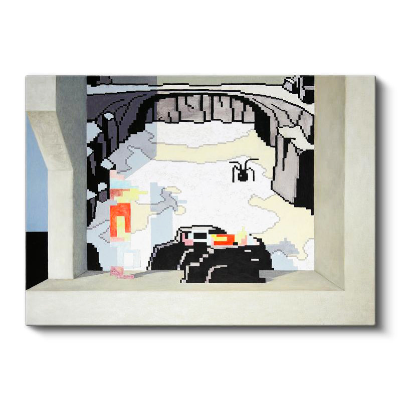 Yatay Kanvas Tablo Agalarla Gece Kampı Minecraft Tablosu Ev Ofis Salon Duvar Dekoru