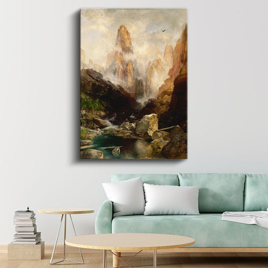 Thomas Moran - Mist Vadisi Kanvas Tablo