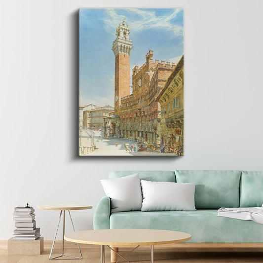 Rudolf von Alt - Siena Meydanı Kanvas Tablo