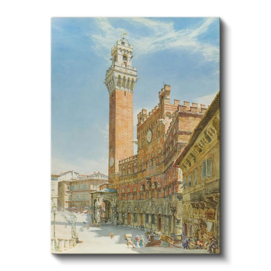 Rudolf von Alt - Siena Meydanı Kanvas Tablo