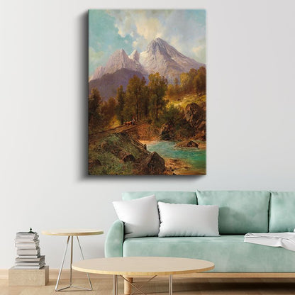 Albert Bierstadt - Dağ Manzarası Kanvas Tablo
