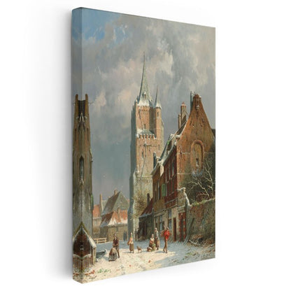 Adrianus Eversen - Kış Manzarası Kanvas Tablo