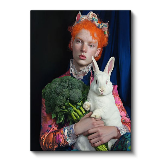 Tim Walker - Tavşanlı Portre Kanvas Tablo