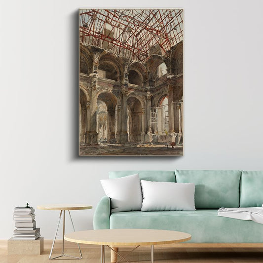 Richard Parkes Bonington - Savaş Sonrası Harabe Kanvas Tablo