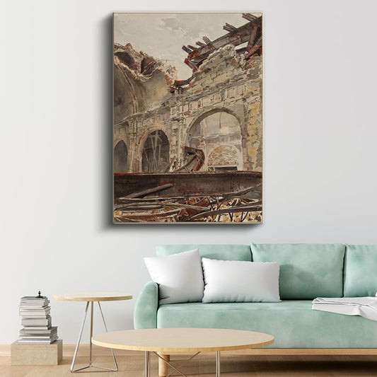 Richard Parkes Bonington - Yıkılan Saray Kanvas Tablo