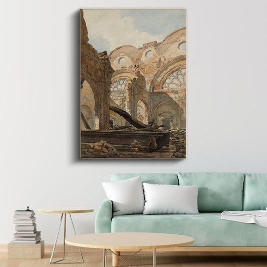 Richard Parkes Bonington - Mimari Kalıntılar Kanvas Tablo