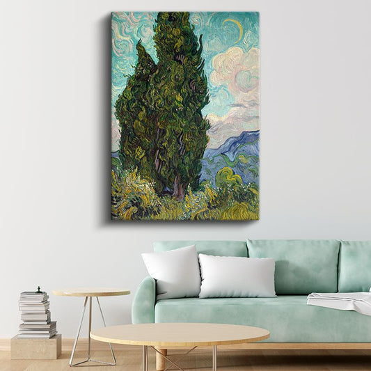 Vincent van Gogh - Selvi Ağaçları Kanvas Tablo