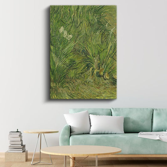 Vincent van Gogh - Kelebekli Çimen Kanvas Tablo