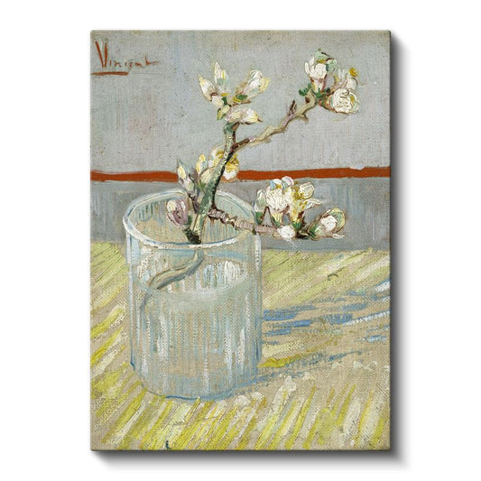 Vincent van Gogh - Bardakta Badem Çiçeği Dalı Kanvas Tablo