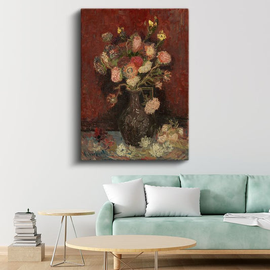 Vincent van Gogh - Vazoda Karanfiller Kanvas Tablo