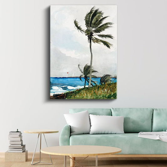 Winslow Homer - Nassau'da Palmiye Ağacı Kanvas Tablo