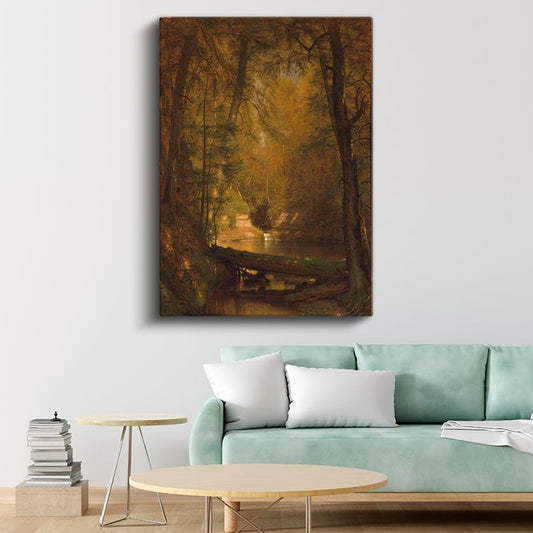 Thomas Moran - Sonbahar Ormanı Kanvas Tablo