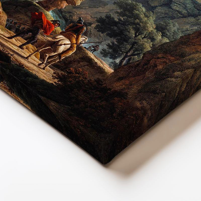 Dikey Kanvas Tablo C.J. Vernet Kale Manzarası Öncesi Yağmurlu Atmosfer Ressam Tablosu Ev Ofis Dekoru