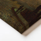 Dikey Kanvas Tablo J.A. Grimshaw Islak Sokak At Arabalı Figür Dolunay Ressam Tablosu Ev Ofis Dekoru