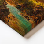 Dikey Kanvas Tablo Andreas Achenbach Dağlık Manzara Köprülü Dere Ressam Tablosu Ev Ofis Dekoru