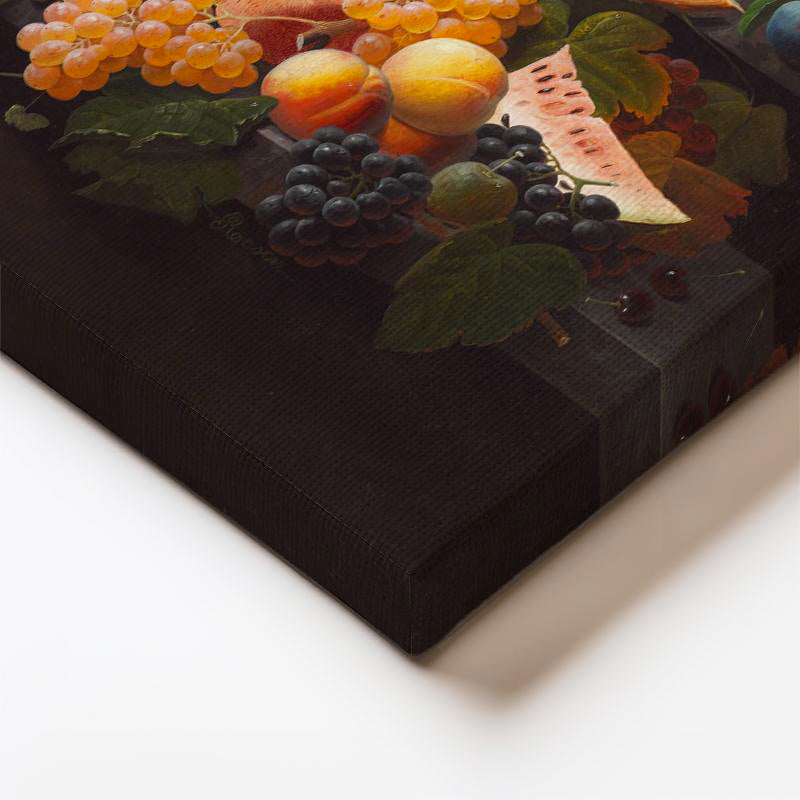 Dikey Kanvas Tablo Severin Roesen Beyaz Şaraplı Kadeh Çilek Üzüm Ressam Tablosu Ev Ofis Dekoru