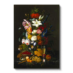 Dikey Kanvas Tablo Severin Roesen Şampanya Kadehi Kuş Yumurtası Çiçek Ressam Tablosu Ev Ofis Dekoru