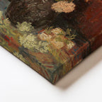 Dikey Kanvas Tablo Vincent van Gogh Vazoda Pembe Kırmızı Çiçek Ressam Tablosu Ev Ofis Duvar Dekoru