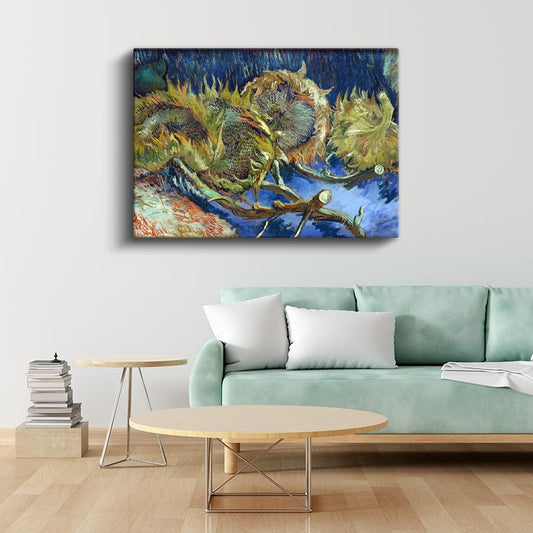 Vincent van Gogh - Dört Solmuş Ayçiçeği Kanvas Tablo