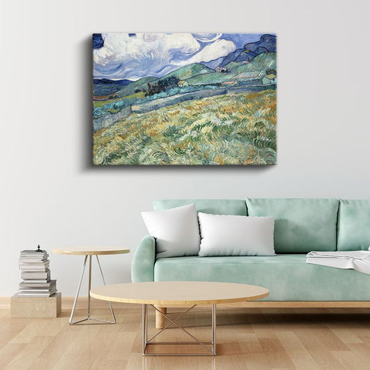 Vincent van Gogh - Buğday Tarlası ve Dağlar Kanvas Tablo